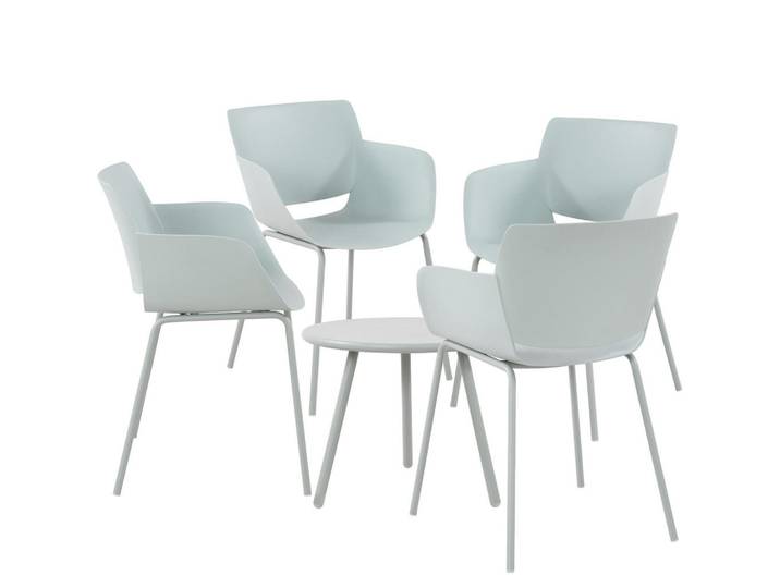 CLP Gartensitzgruppe Kunststoff türkis, Türkis, 5-teilig, Gartenmöbel, Gartengarnituren, Gartenmöbel-Sets