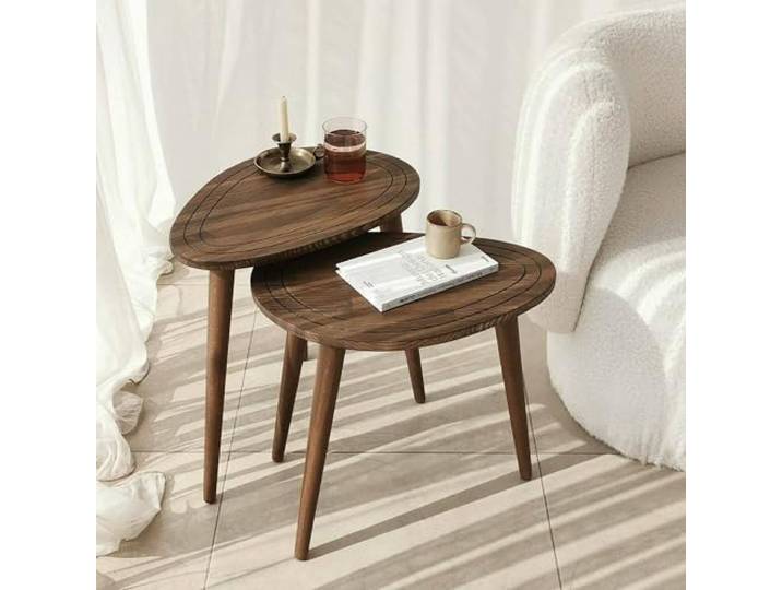 Dmora Couchtisch Azha 50x33x52h cm Braun mit Zeitungshalter