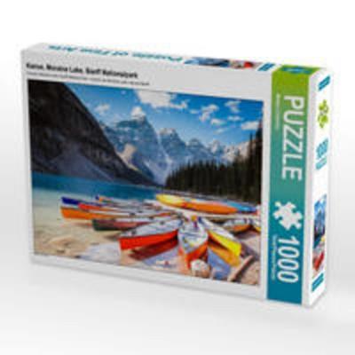 CALVENDO Puzzle Kanus, Moraine Lake, Banff Nationalpark 1000 Teile Lege-Größe 640 x 480 cm Foto-Puzzle Bild von Matteo Colombo