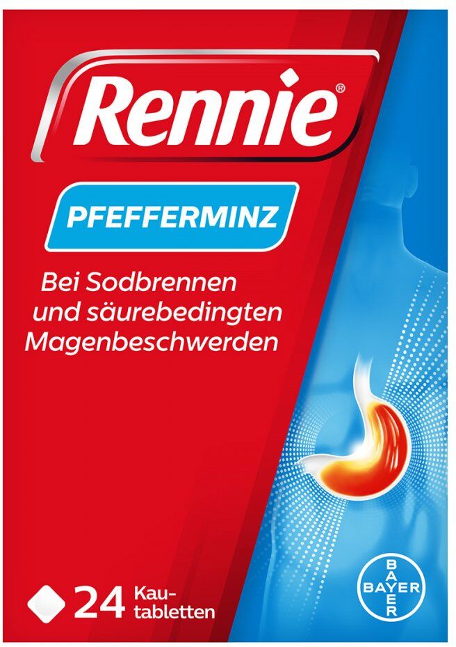 Rennie Pfefferminz gegen Sodbrennen Kautabletten 24stk