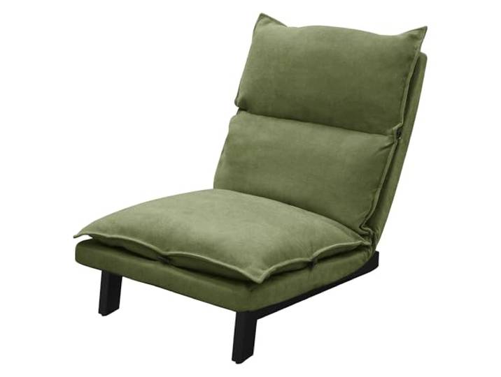 ML-Design Bodenstuhl Grün, Bodensessel gepolstert, verstellbare Rückenlehne, Leinenbezug, Stahlgestell, Loungesessel Sitzkissen Bodensofa Bodensitz Bodenkissen Relaxsessel Meditationsstuhl Lazy Sofa