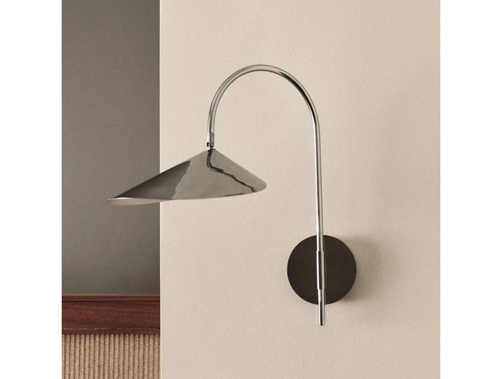 Arum Wandleuchte, edelstahl, Metall, 47 cm - ferm LIVING - Wohnzimmer - Design - Einflammig