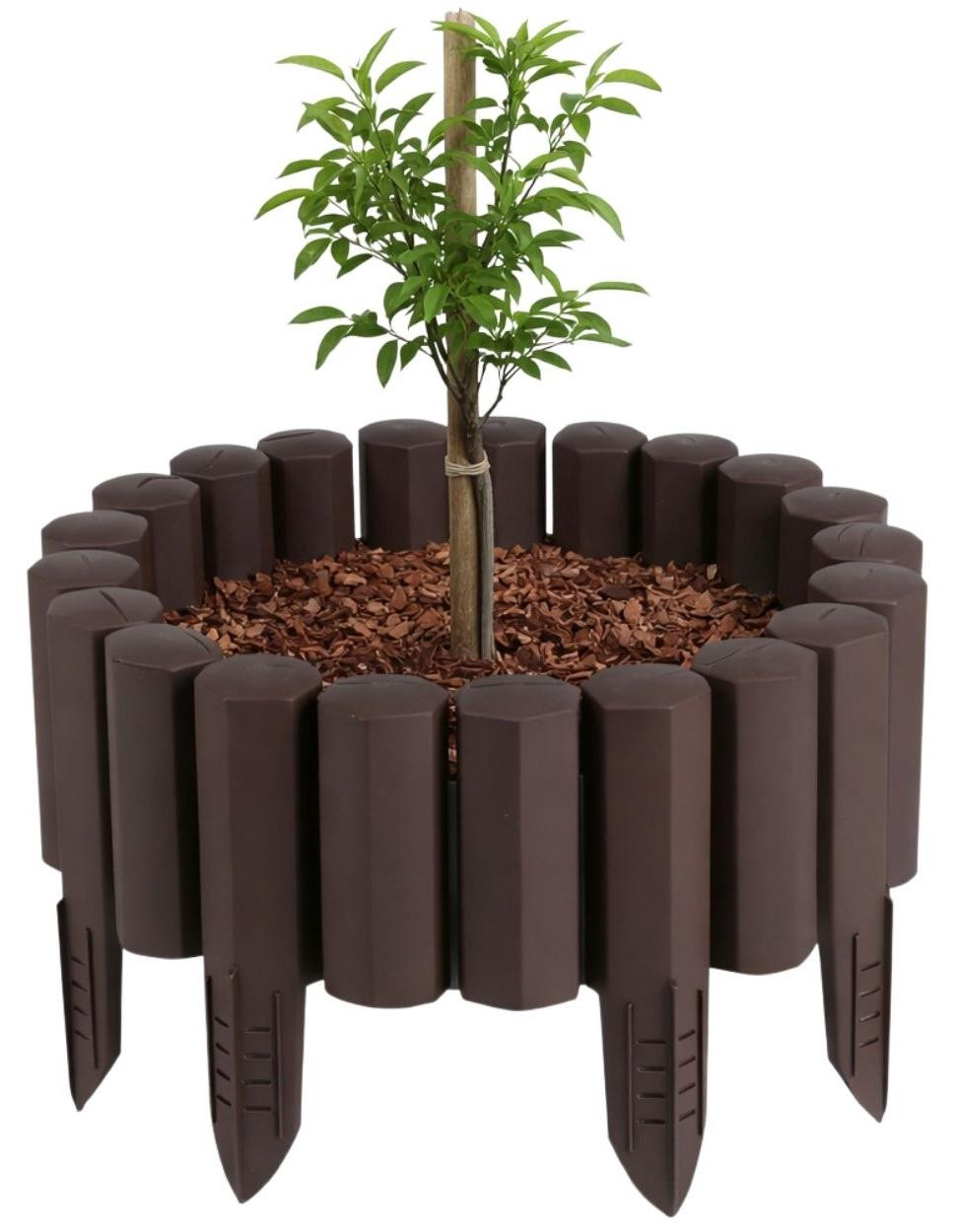 HowHomely Tuinrand Tuinpalissade Bruin Set van 8 - 2,2 meter