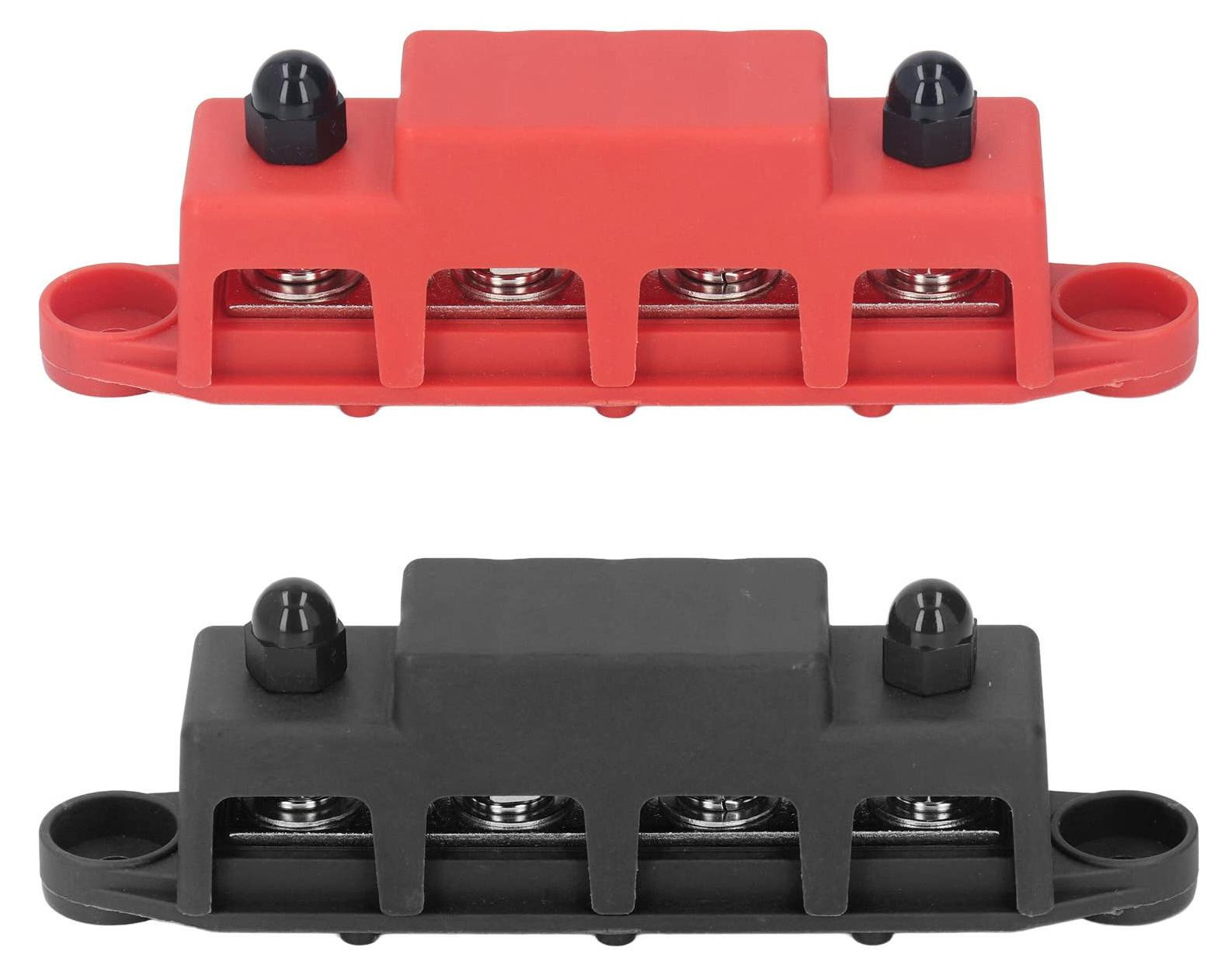 Selius Power Distribution Block Bus Bar Terminal Block met 4 M8 Schroefpunten, 48V DC, 250A
