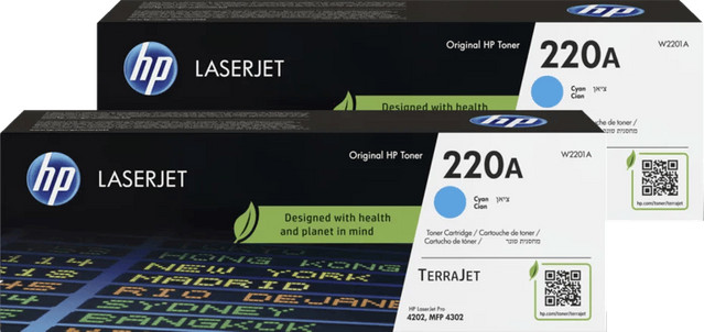 HP 220A LaserJet Toner Cyaan - 2 stuks