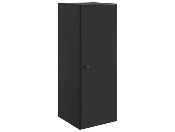 Wandschrank Schwarz 33 x 34,5 x 90 cm Holzwerkstoff mit Metallknöpfen Wandmontage, platzsparend, robustes Material, 90°-Tür, vielseitig nutzbar