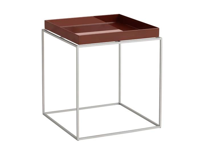 HAY Tray Table mittelhoher Beistelltisch Chocolate-Silikon grau, 40x40x44 cm