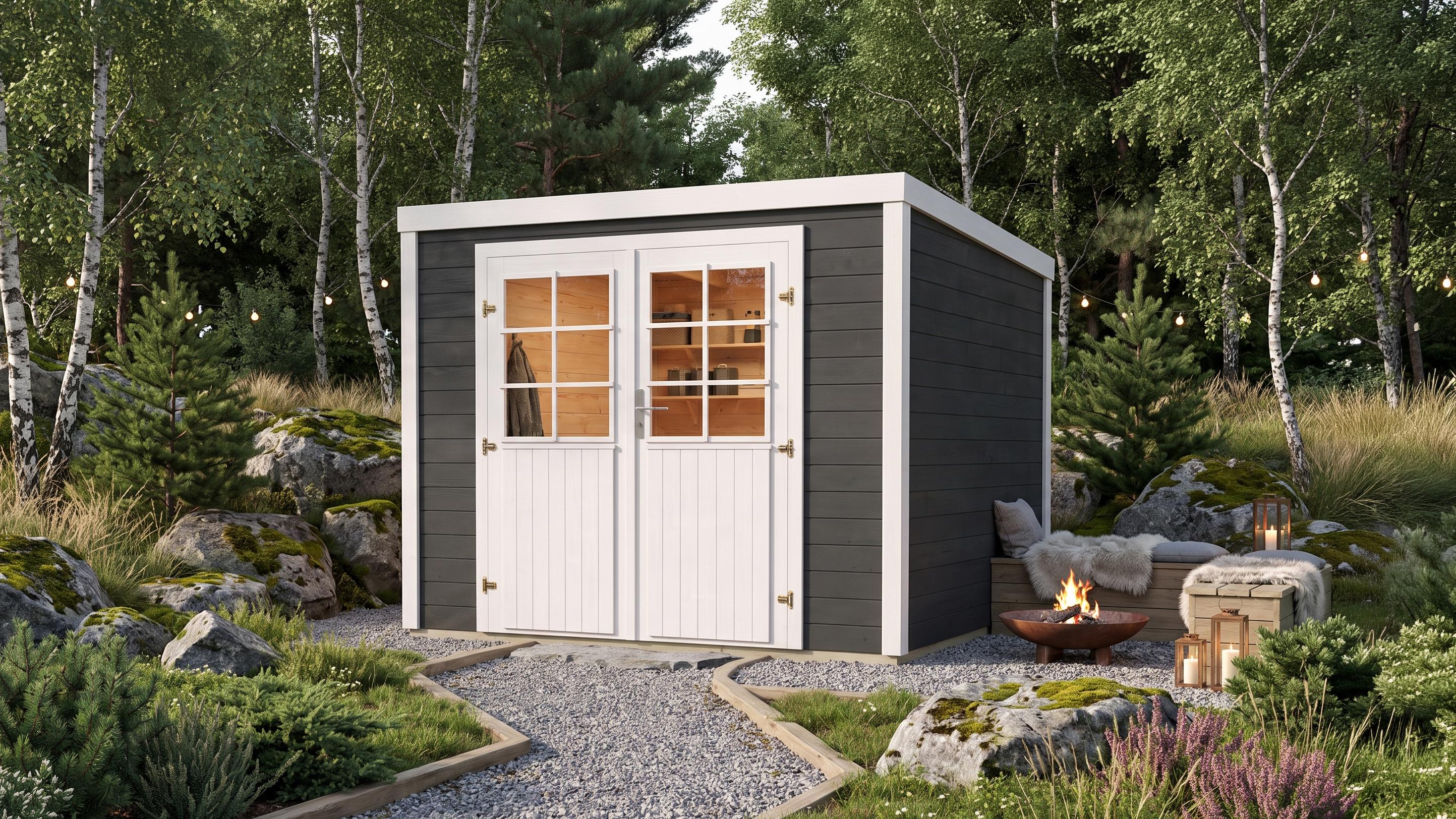 weka Gartenhaus Lugo, BxT 235x235, 19 mm, anthrazit