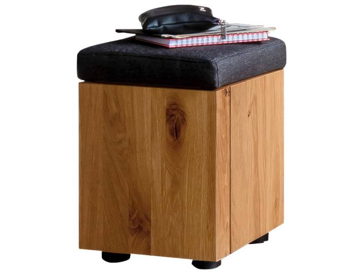 Schöner Wohnen Garderobenbank, Eichefarben, Holz, Kerneiche, massiv, Füllung: Schaumstoff, 34x50x35 cm, Goldenes M, Holzmöbel, Sitzgelegenheiten Holz, Holzbänke, Garderobenbänke Holz