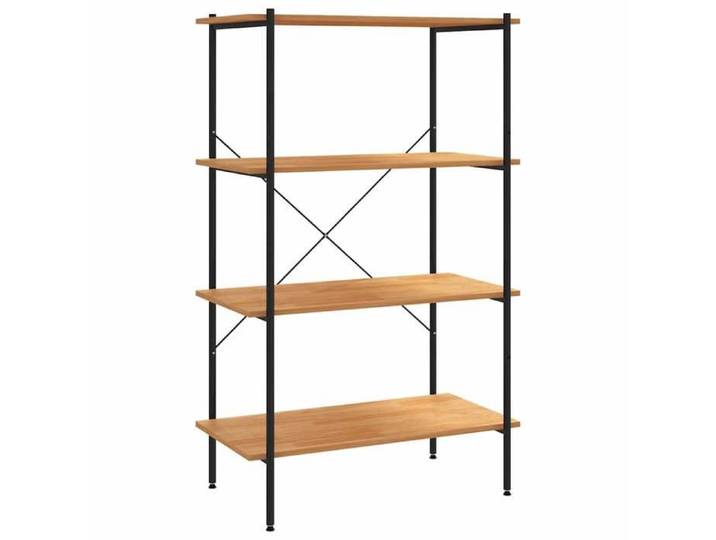 NOUVEAU Meuble Étagère - Étagère à 4 niveaux noir et chêne 80x40x130cm - Anti l'humidité - pour salon 76756