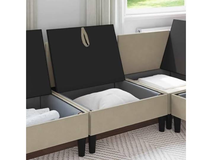 KTHLBRH Mittelgroßes Sofa mit Stauraum Sand Samt Rechteckige Form, bequeme Kissen, für modernes Wohnzimmer