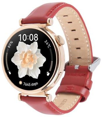 United Genuine Leather Watch Band White Replacement Strap With Silver Buckle For Classic Wristwatches red