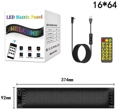 Inspired Finds Demon Eyes LED Matrix Car Display APP Controlled Programmable Light Panel 16x64 Leds 3.54x14.57in