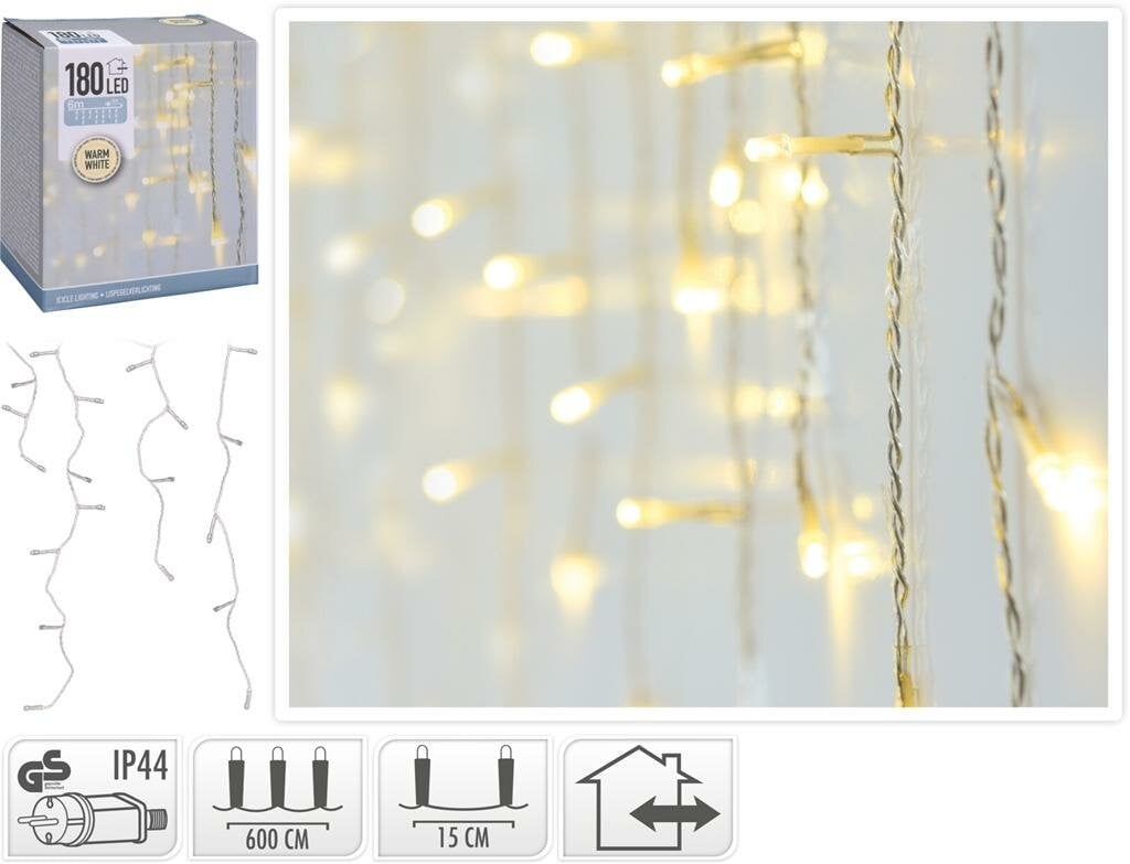 Koopman LED IJspegel kerstverlichting met 180 warm witte lampjes
