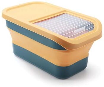 Uplifted Goods Collapsible Pet Food Storage Container With Airtight Lid yellow Green 13lb