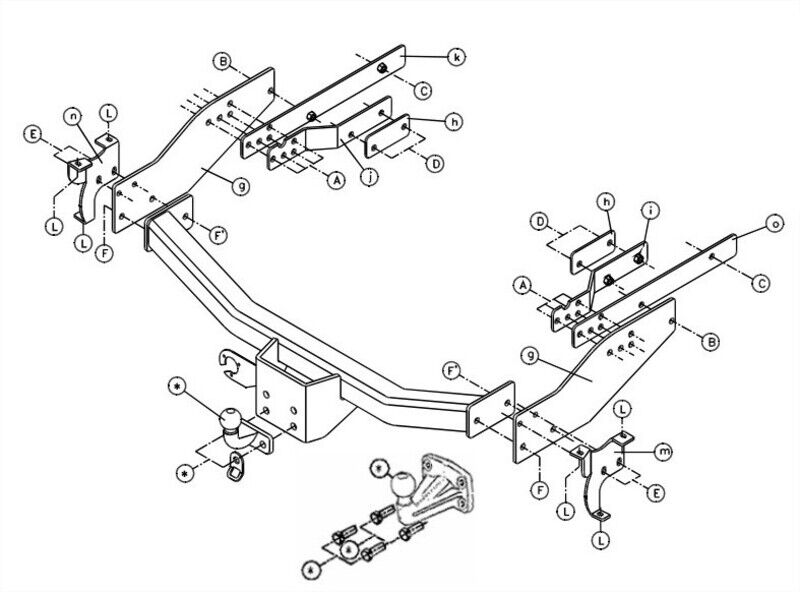 Attelage Nissan Pick-up D22 Simple Cab et King Cab pare-chocs marchepied (01/02-06/05) Standard