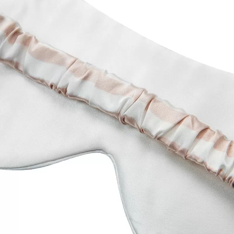 INF 19 Momme Seide Schlafmaske mit Zebra-Muster für erholsamen Schlaf Rosa