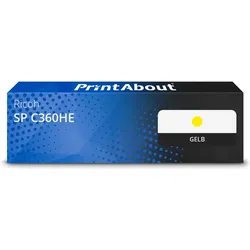 Toner kompatibel mit Ricoh SP C360HE (408187) - Gelb - Hohe Kapazität
