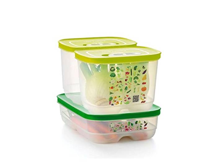 Tupperware FridgeSmart 3-teiliges Starter-Set – inklusive 2 x klein tief (1,8 l) und 1 x mittel (1,8 l) – hält Lebensmittel länger frisch – sicherer Verschluss – stapelbar für einfache Organisation –
