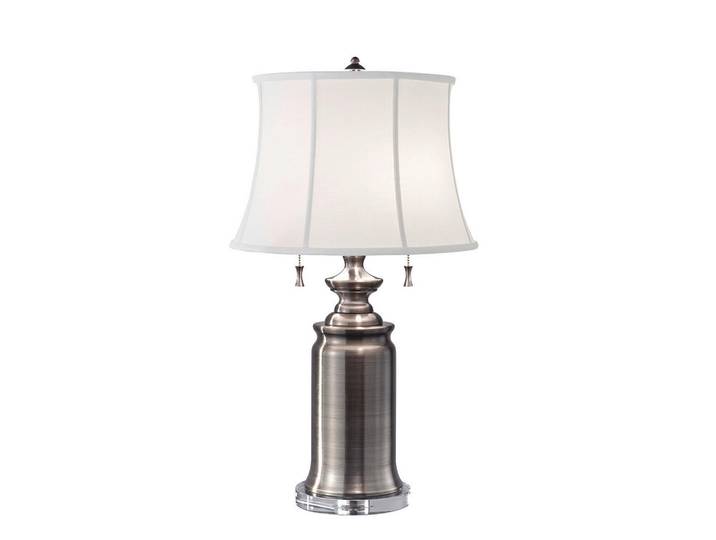 Elstead Lighting Tischleuchte, Nickelfarben, Metall, Textil, 68.6 cm, RoHS, Lampen & Leuchten, Innenbeleuchtung, Tischlampen, Tischlampen