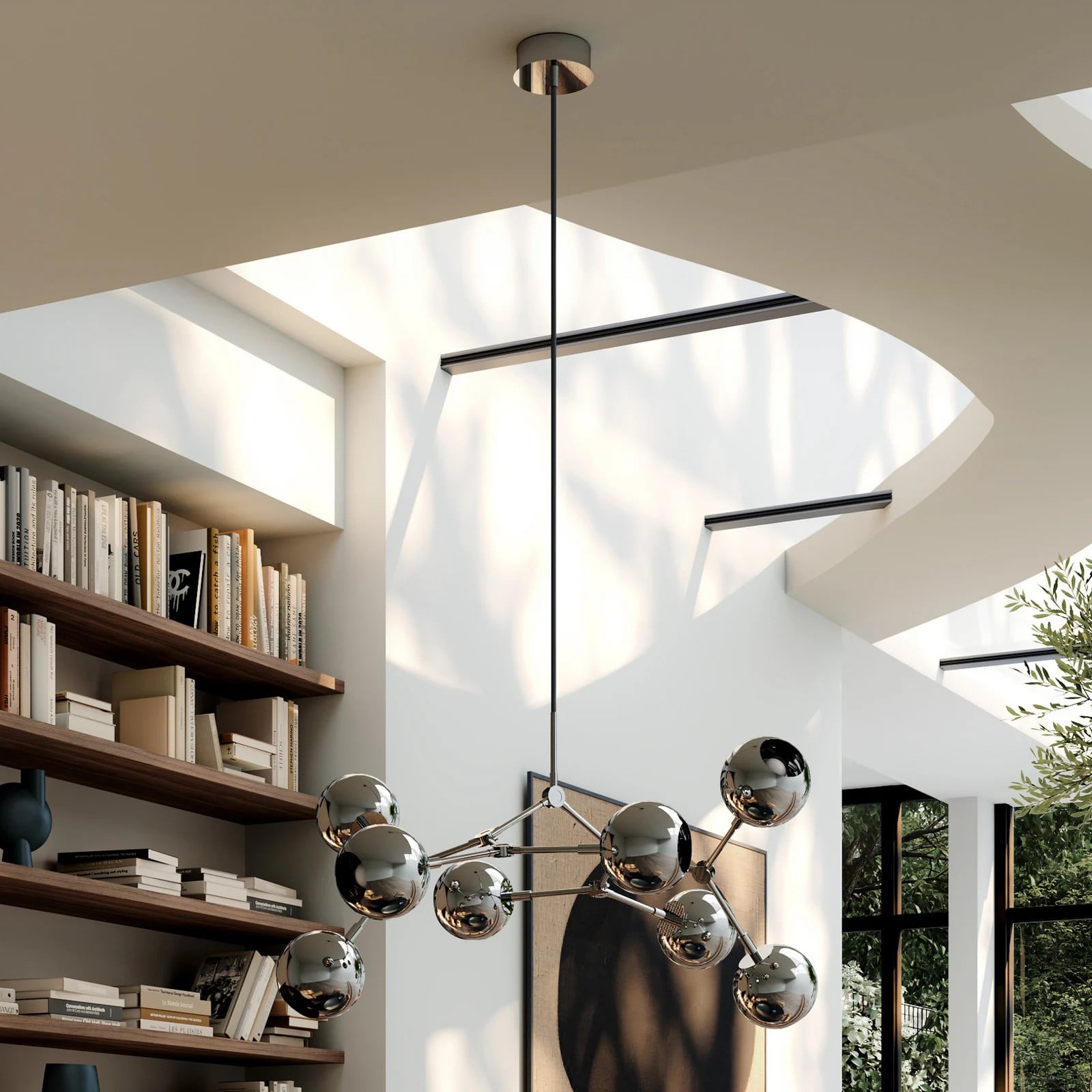 101 Copenhagen Drop Globe Mini kroonluchter chroom - Modern aluminium - 95 cm