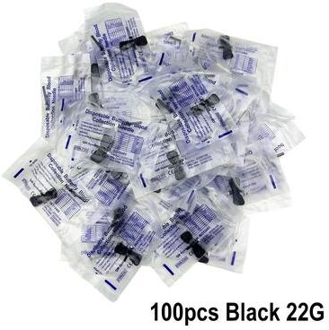 Inspired Living Disposable Butterfly Blood Collection Needles For Pets, Double Wing Animal Care Needles 100pcs Black 22g