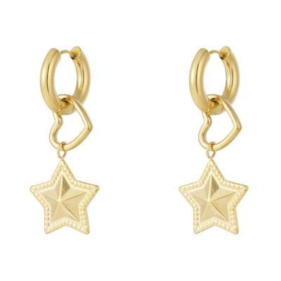 Paar Ohrhänger ADELIA´S "Ohrringe Ohrhänger mit Sternanhänger", Damen, Gr. Damen, Edelstahl, gold (goldfarben), Ohrringe, Modeschmuck mit modischem Sternanhänger