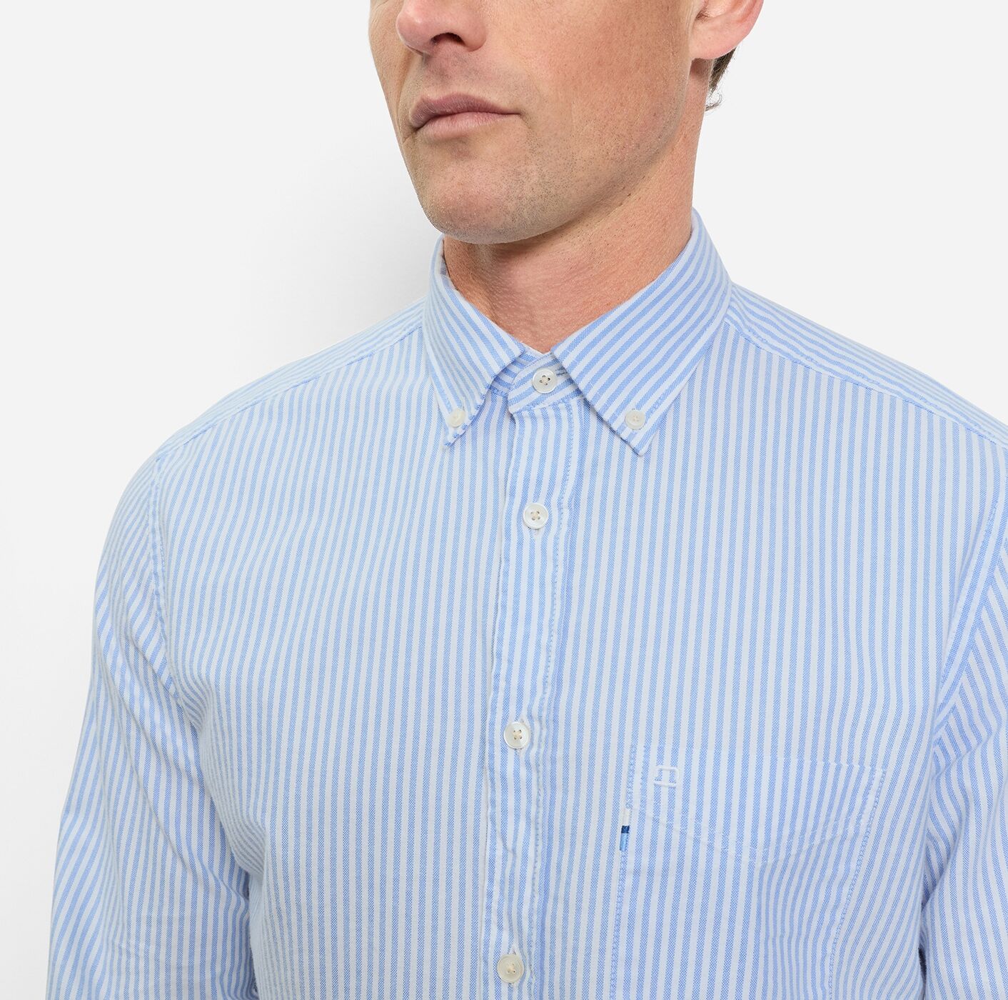 Langarmhemd OLYMP "OLYMP Hemd Casual", Herren, Gr. XL, N-Gr, blau, Obermaterial: 100% Baumwolle, regular fit, Manschette, Hemden Langarmhemd blau XL, N-Gr