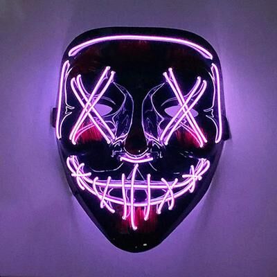 Inspired Living Neon Glow LED Purge Mask Wireless Light Up Halloween Cosplay Mask 10