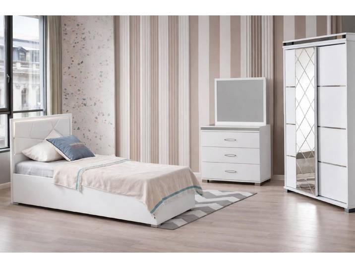 JVmoebel Jugendzimmer-Set Modernes 3-teiliges Jugendzimmer-Set: Bett, Schrank, Tisch, (3-tlg), Made in Europa