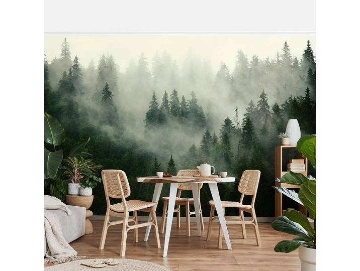 Papier peint Sapins dans le brouillard 192 x 127cm 192 x 127 cm