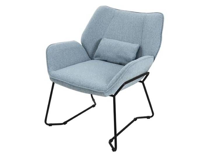 ML-Design Sessel Wohnzimmer, Moderner Relaxsessel mit Lendenkissen, Blau