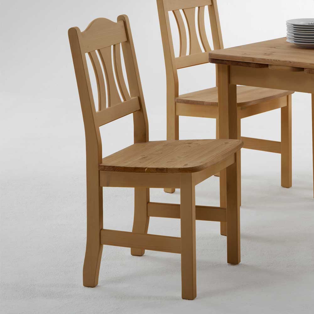 Pharao24.de Massivholzstuhl aus Kiefer Landhaus Design (2er Set)