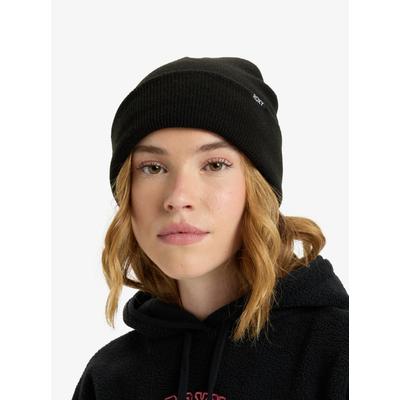 Beanie ROXY "TROPICAL SNOW BEANIE", Damen, schwarz (anthrazit), Rippstrick, Kunstfaser, unifarben, Mützen Beanie, unifarbenes Design, aus Polyacryl, in Rippstrick, One Size