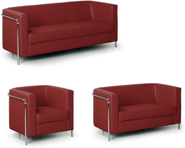 B2B Partner Sofa CUBE, 2 Sitzflächen, rot
