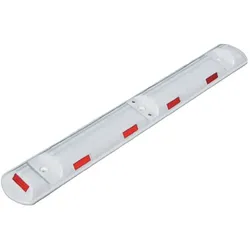 HP Autozubehör, Verkehrstechnik, Leitschwelle L1170xB150xH50mm Polypropylencarbonat weiss mit roten Reflexstreifen