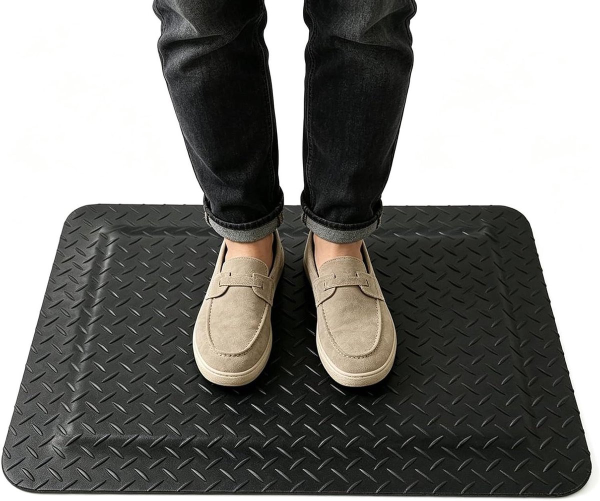 Anti vermoeidheidsmat Comfortmat met traagschuim ondersteuning in zwart, 150 x 100 cm