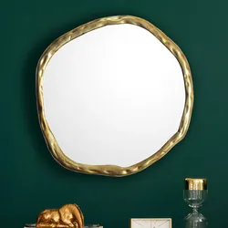Wandspiegel Asymmetrisch Metall Gold 60x60 cm Modern