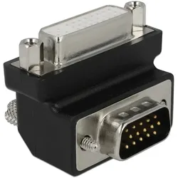 Delock Adapter DVI 24+5 Pin Buchse > VGA 15 Pin Stecker 90° gewinkelt