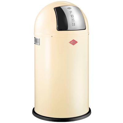 Mülleimer WESCO "Pushboy", braun (mandel), B:40cm H:75,5cm T:40cm, Stahlblech, Mülleimer, Mülleimer, Abfallsammler, 50 Liter