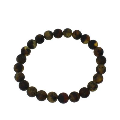 Armband OSTSEE-SCHMUCK "- Kugel 8 mm - Bernstein -" Gr. 19, schwarz (schwarzgrau, bernsteinfarben), Armbänder, Damen, Bernstein, Armband
