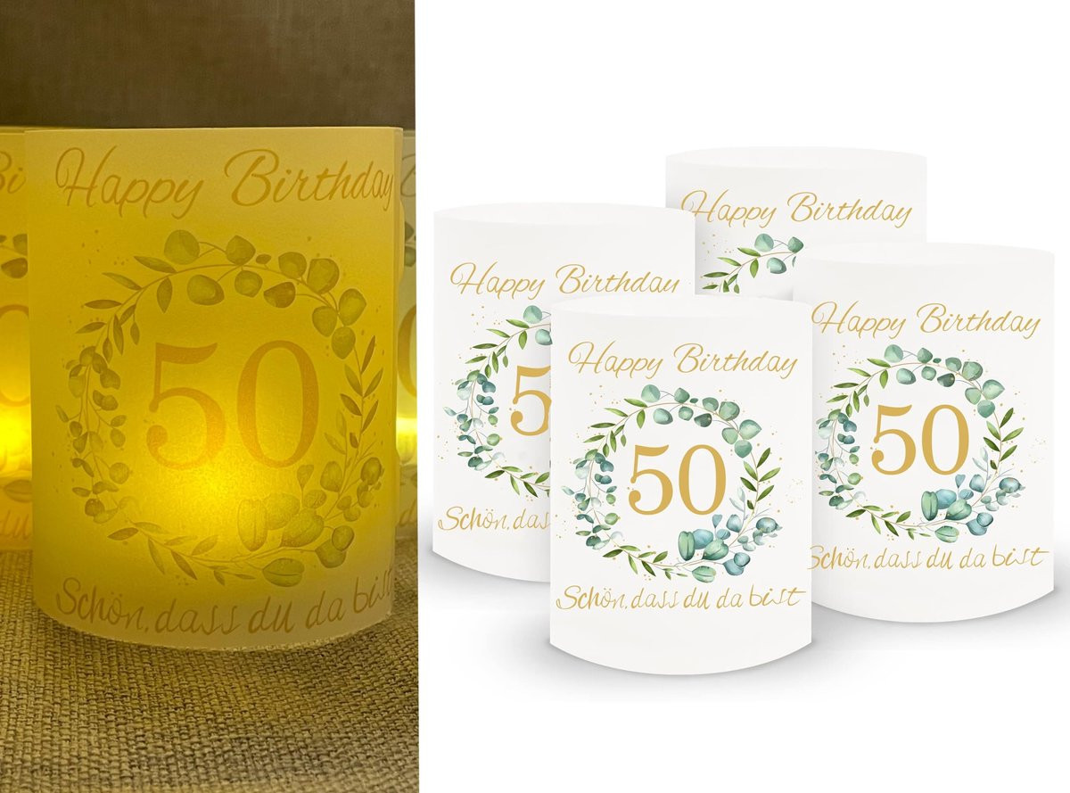 Dailygoods Set van 16 Lichthoesjes voor Theelichtjes en Windlichten - 10 cm