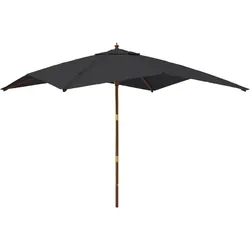 Helloshop26 - Gartenschirm mit Holzstange 300 x 300 x 273 cm schwarz 02_0008345