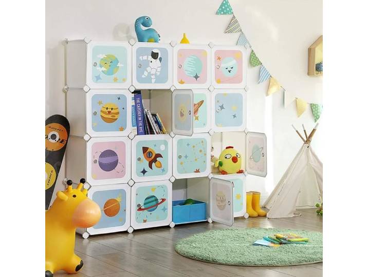SONGMICS Armoires Etagères Plastiques 15 ou16 Cubes Meubles de Rangement Blanc LPC902W