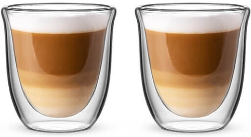 Bialetti Firenze Double Walled Set Of 2 200ml Flat White Glasses