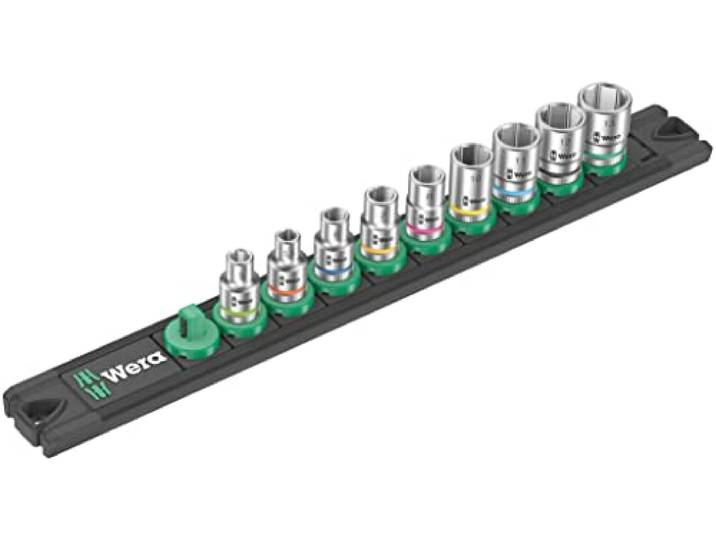 Wera 05005400001 Barre magnétique pour douilles A 4\, Jeu de douilles Zyklop\, 1/4\ \, 9 pièces