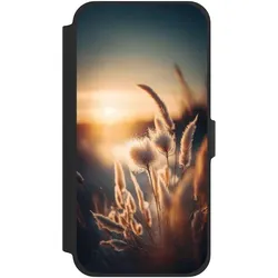 Nivocase Klapphülle für Apple iPhone 13 Pro Max Handyhülle aus Kunst Leder NIVOflip schwarz Natur Sonne (Apple iPhone 13 Pro Max), Smartphone Hülle, Schwarz