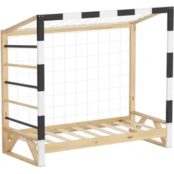 KINDERBETT Fußballtor 70x140 cm Schwarz-Weiß