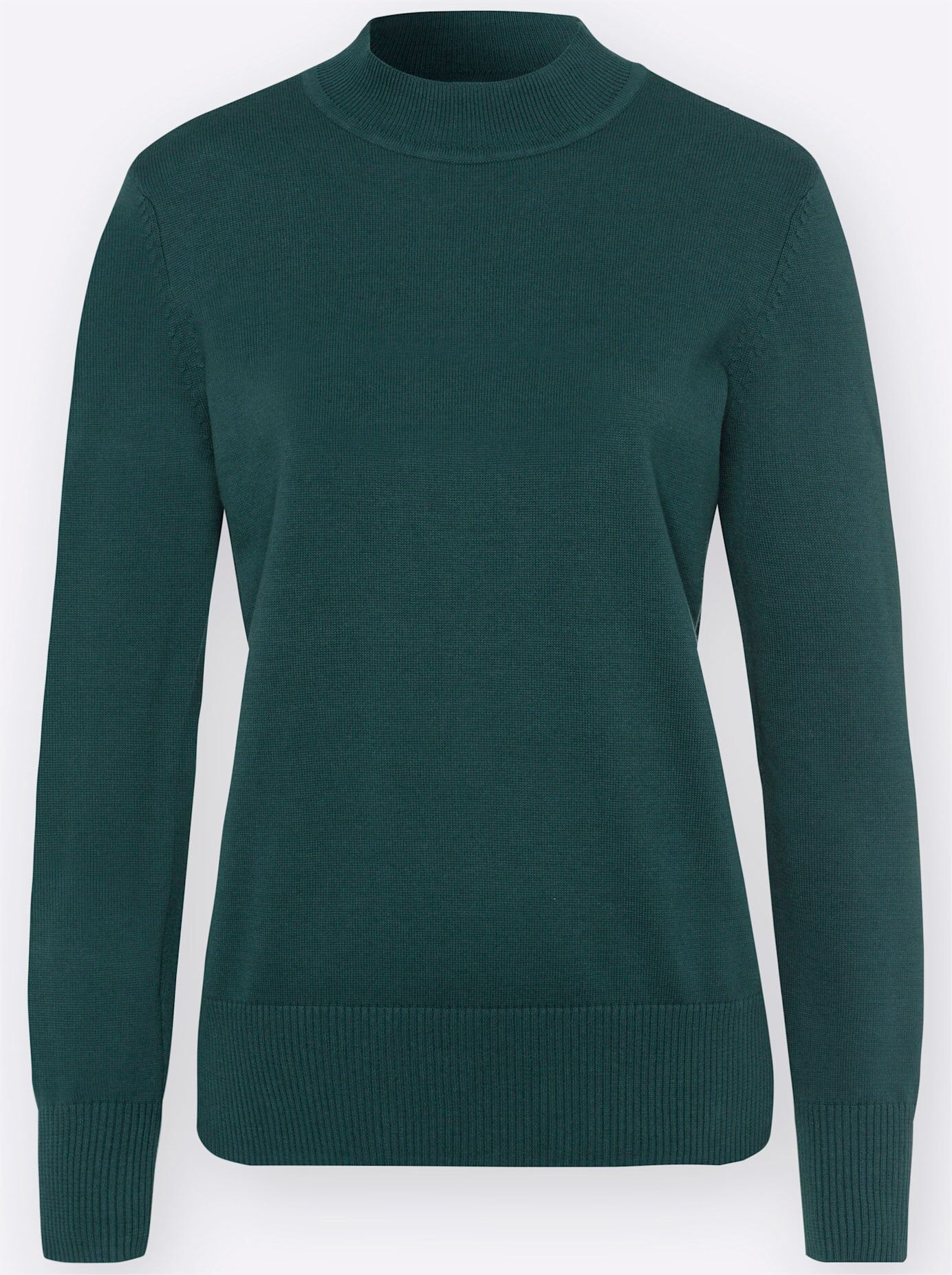 Strickpullover CLASSIC BASICS "Pullover", Damen, Gr. 38, grün (tanne), 100% Baumwolle, unifarben, Pullover Strickpullover tanne 38