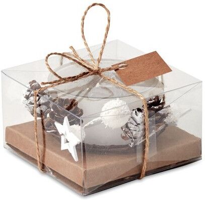 Bougeoir personnalisé de Noël en verre verre blanc